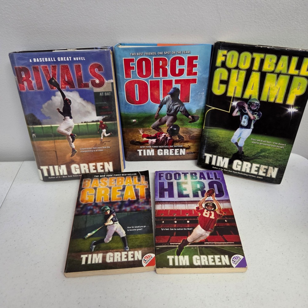 Tim Green‎ Sports Books Lot of 5 Football Baseball Youth Fiction Hardcover PB